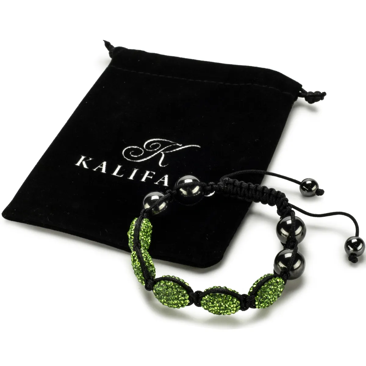 Peridot Oval  Shamballa Bracelet