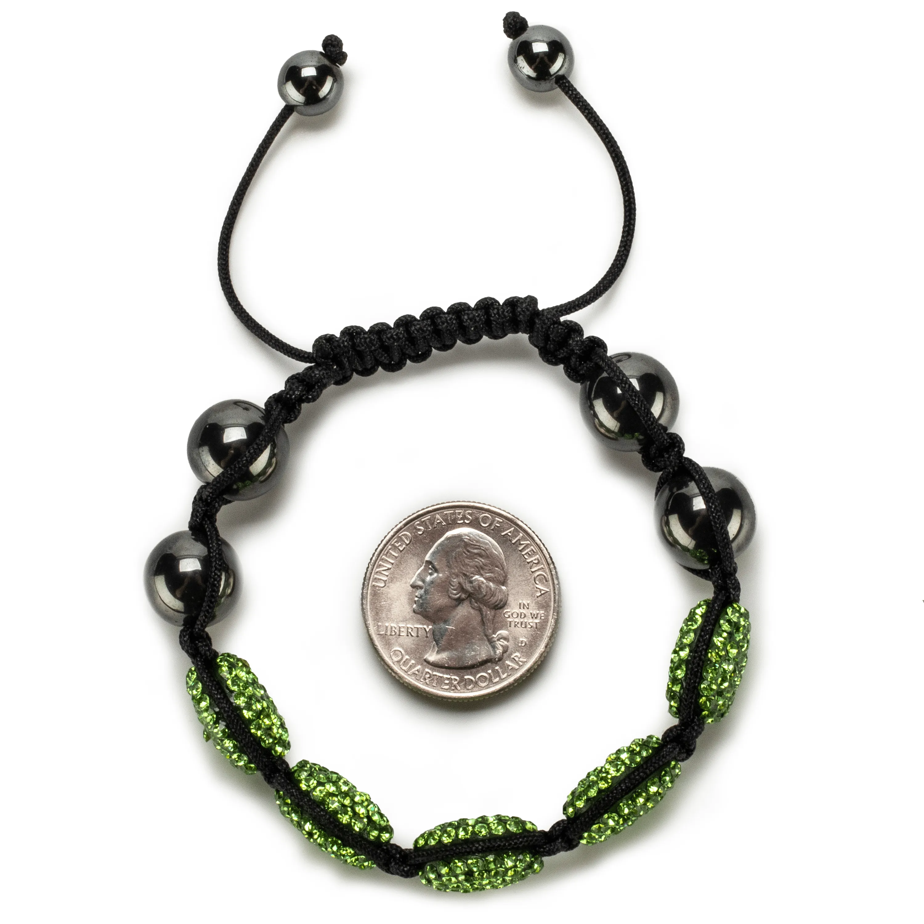 Peridot Oval  Shamballa Bracelet