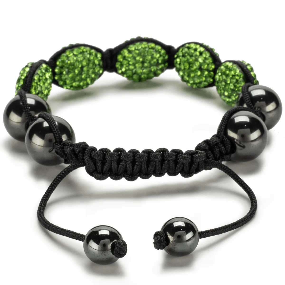 Peridot Oval  Shamballa Bracelet