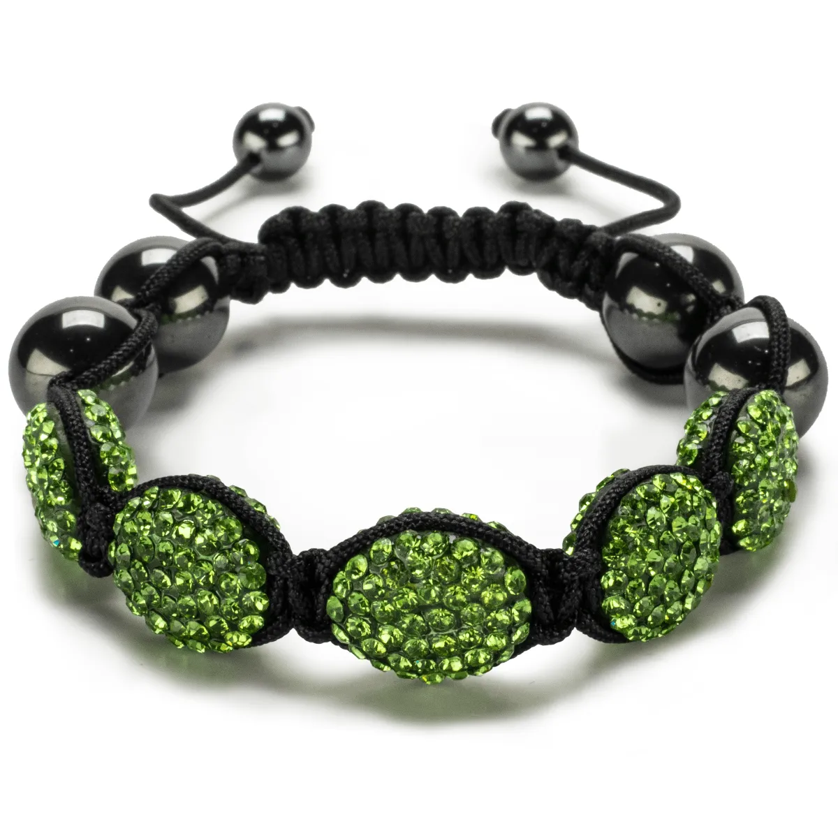 Peridot Oval  Shamballa Bracelet