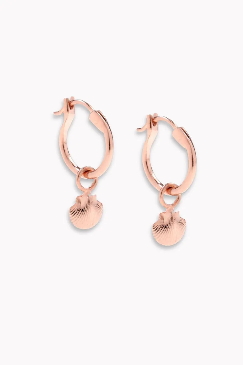 Petite Shell Earrings - Rose Gold