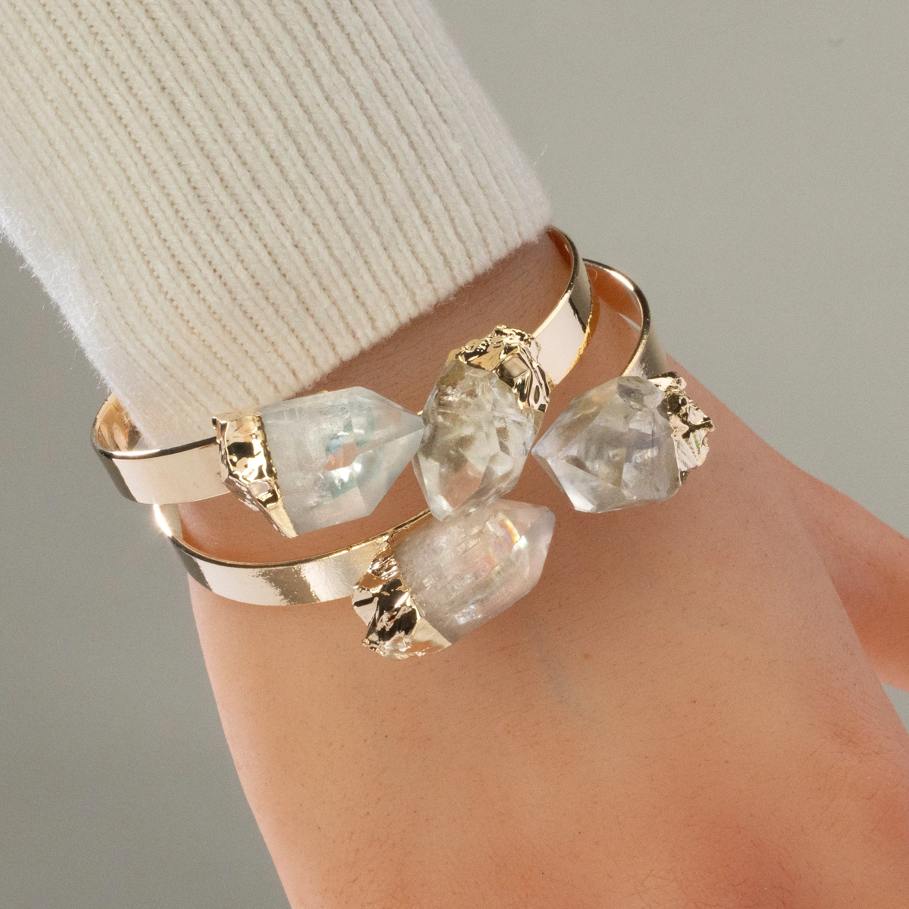 Quartz Double Bracelet Cuff