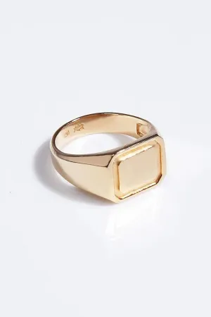 Rectangle Signet Ring - Gold