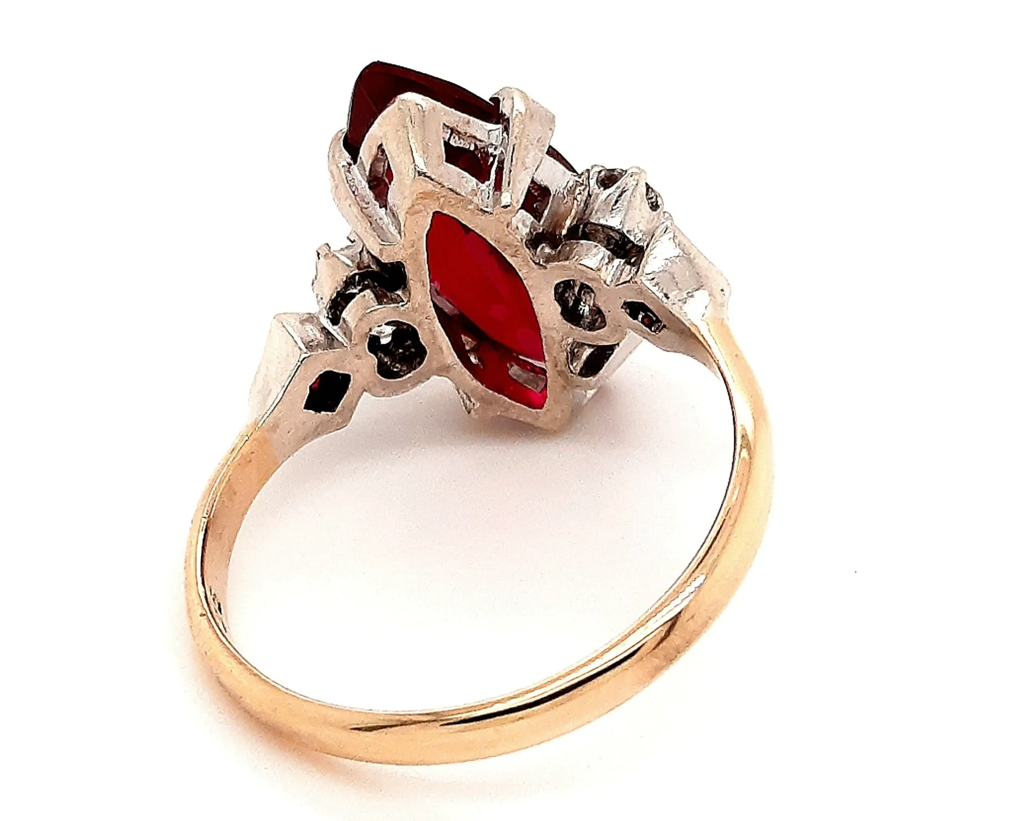 Ruby & Cubic Zirconia 9ct Yellow Gold Dress Ring