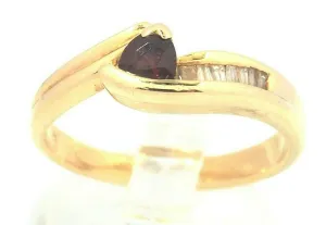 Ruby & Diamond 18ct Yellow Gold Crossover Band Ring