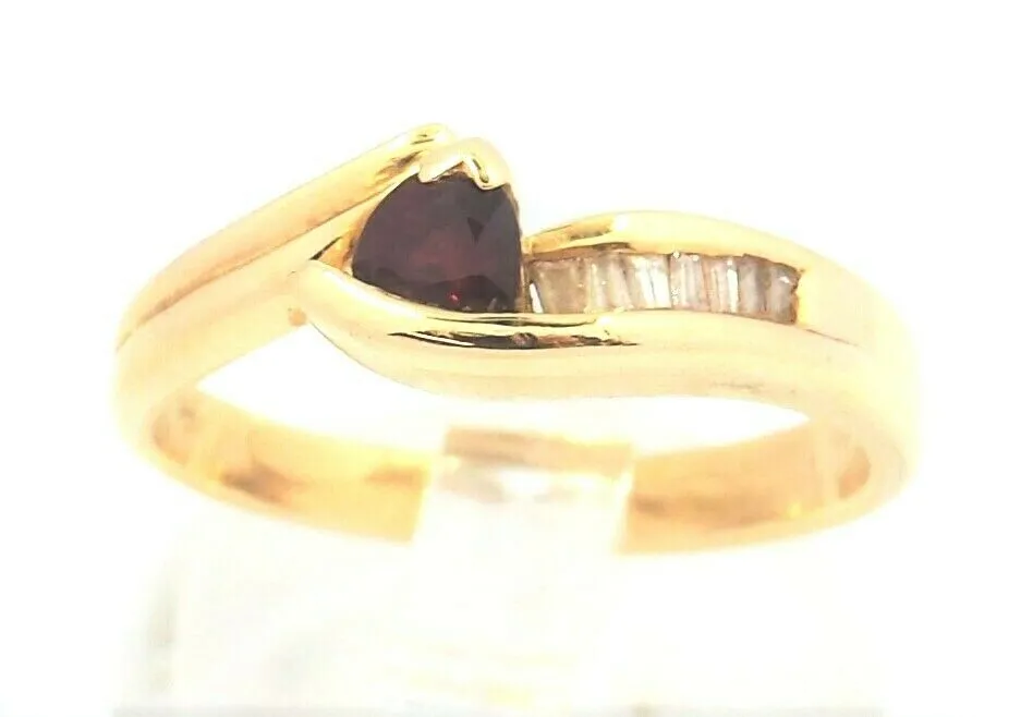 Ruby & Diamond 18ct Yellow Gold Crossover Band Ring