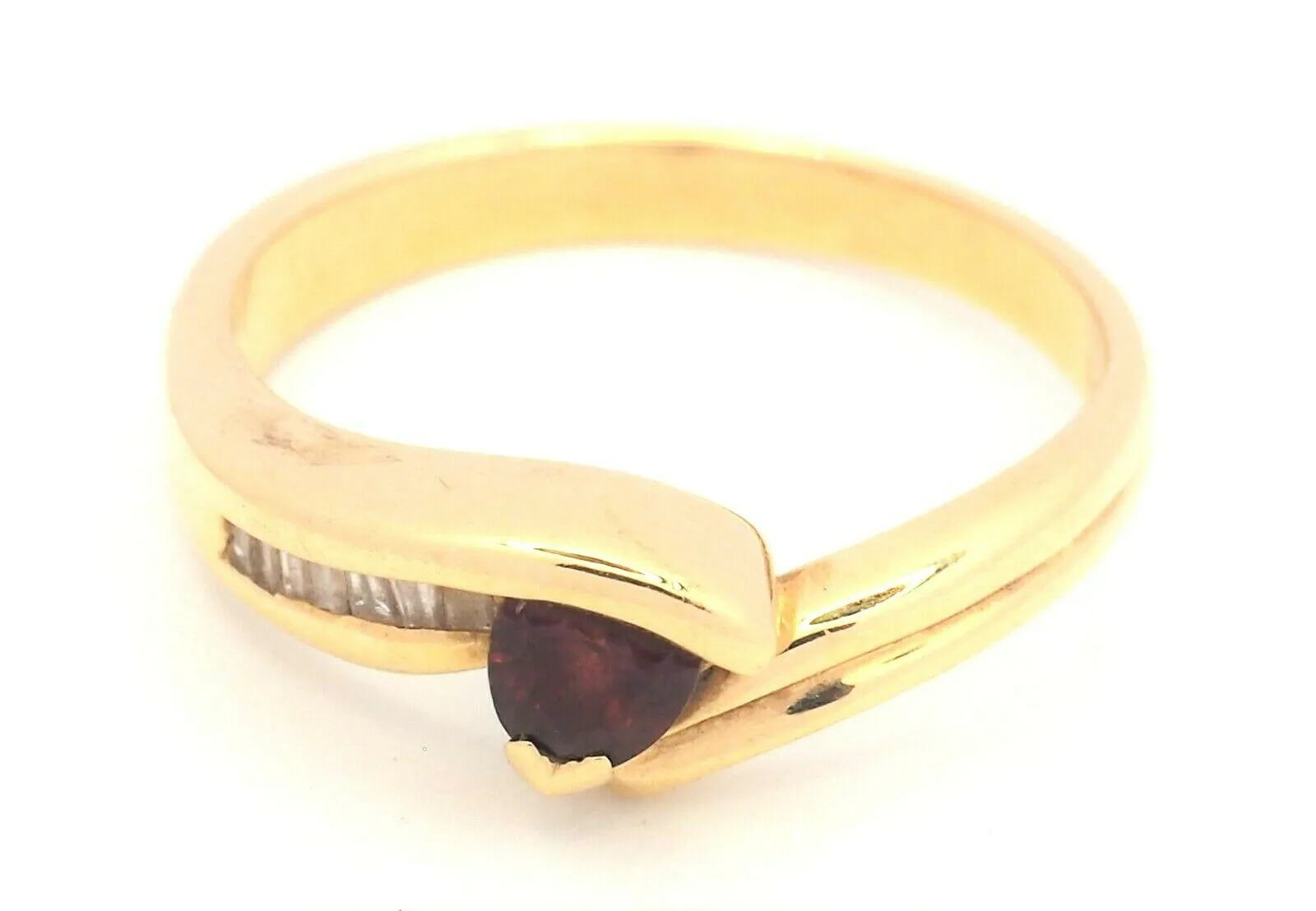 Ruby & Diamond 18ct Yellow Gold Crossover Band Ring