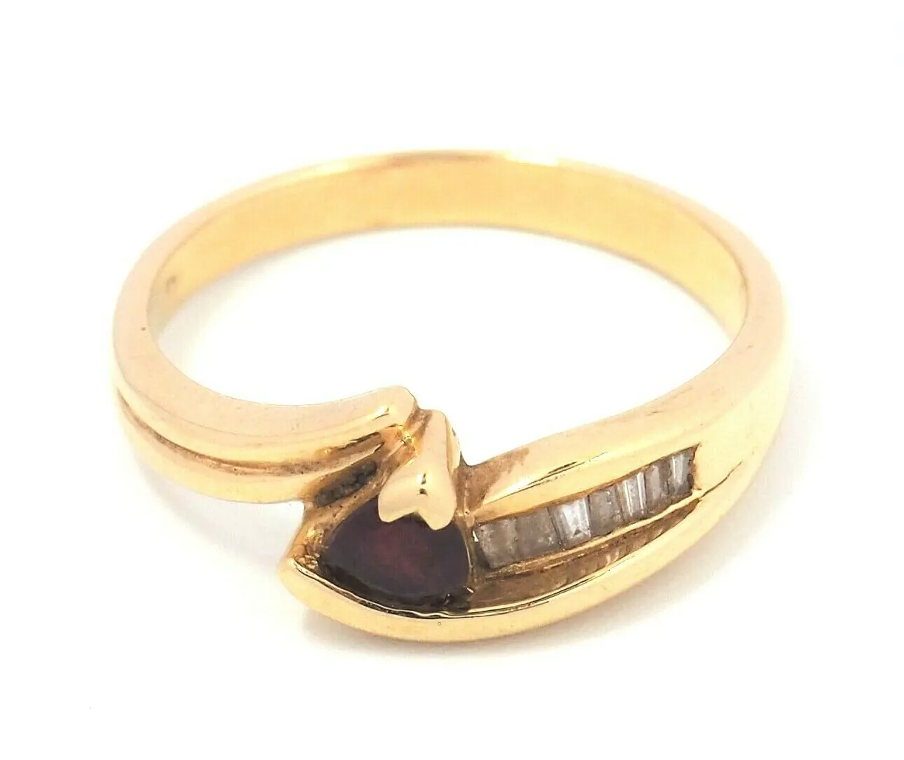 Ruby & Diamond 18ct Yellow Gold Crossover Band Ring