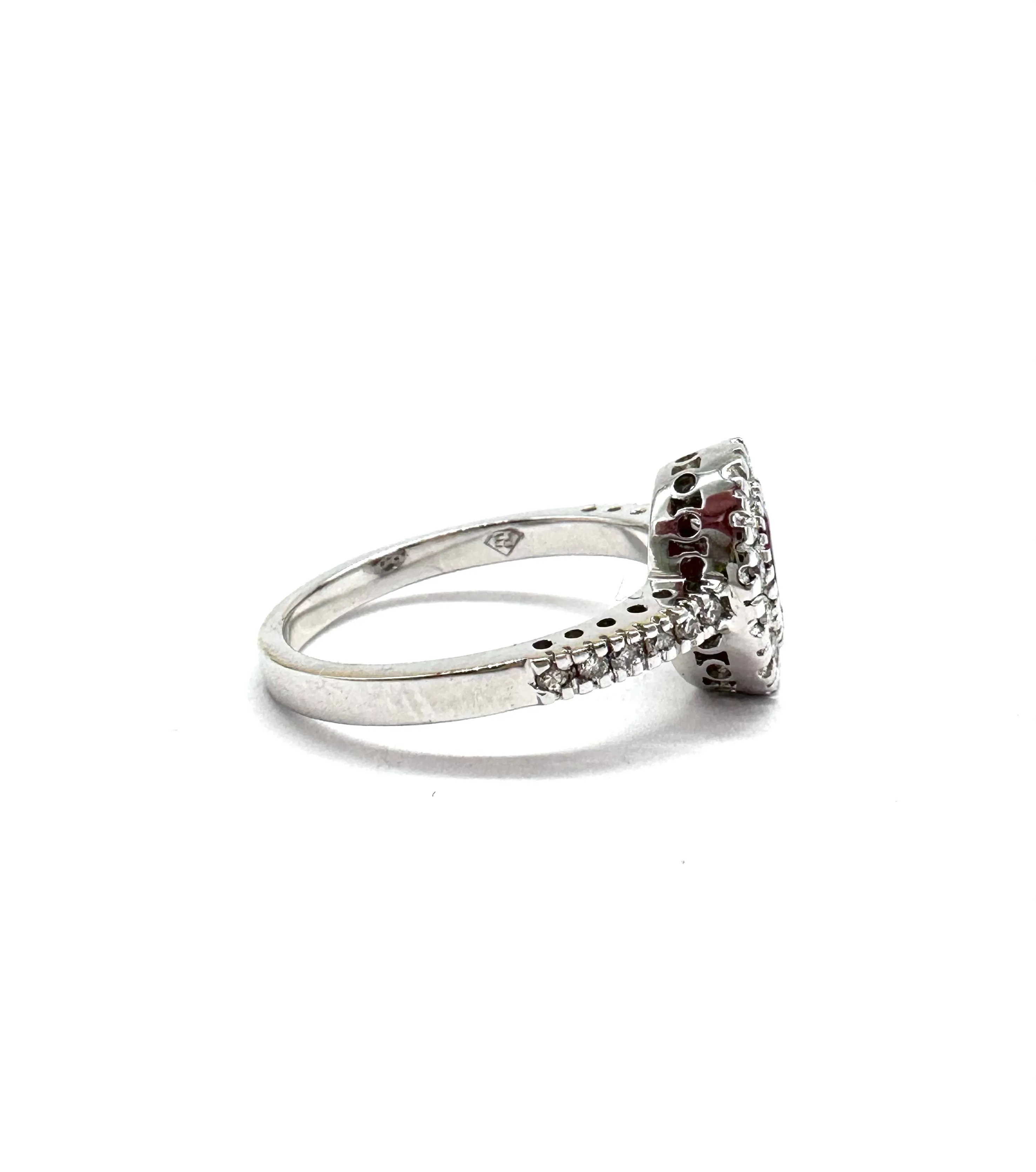 Ruby and Diamond Halo Ring