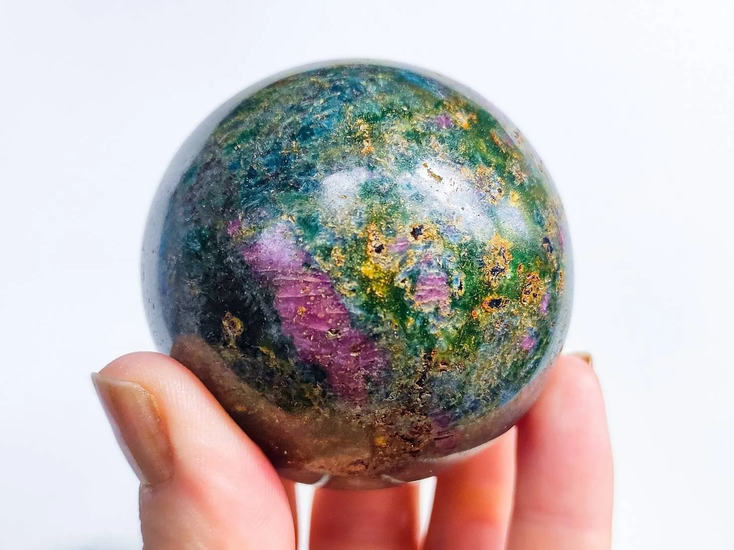 Ruby Zoisite Sphere Ball Orb