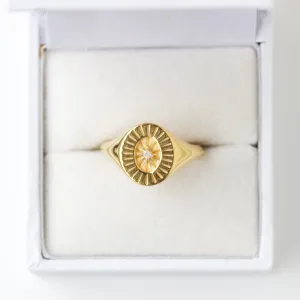 SAMPLE SALE- Diamond Signet Ring - Multiple Sizes