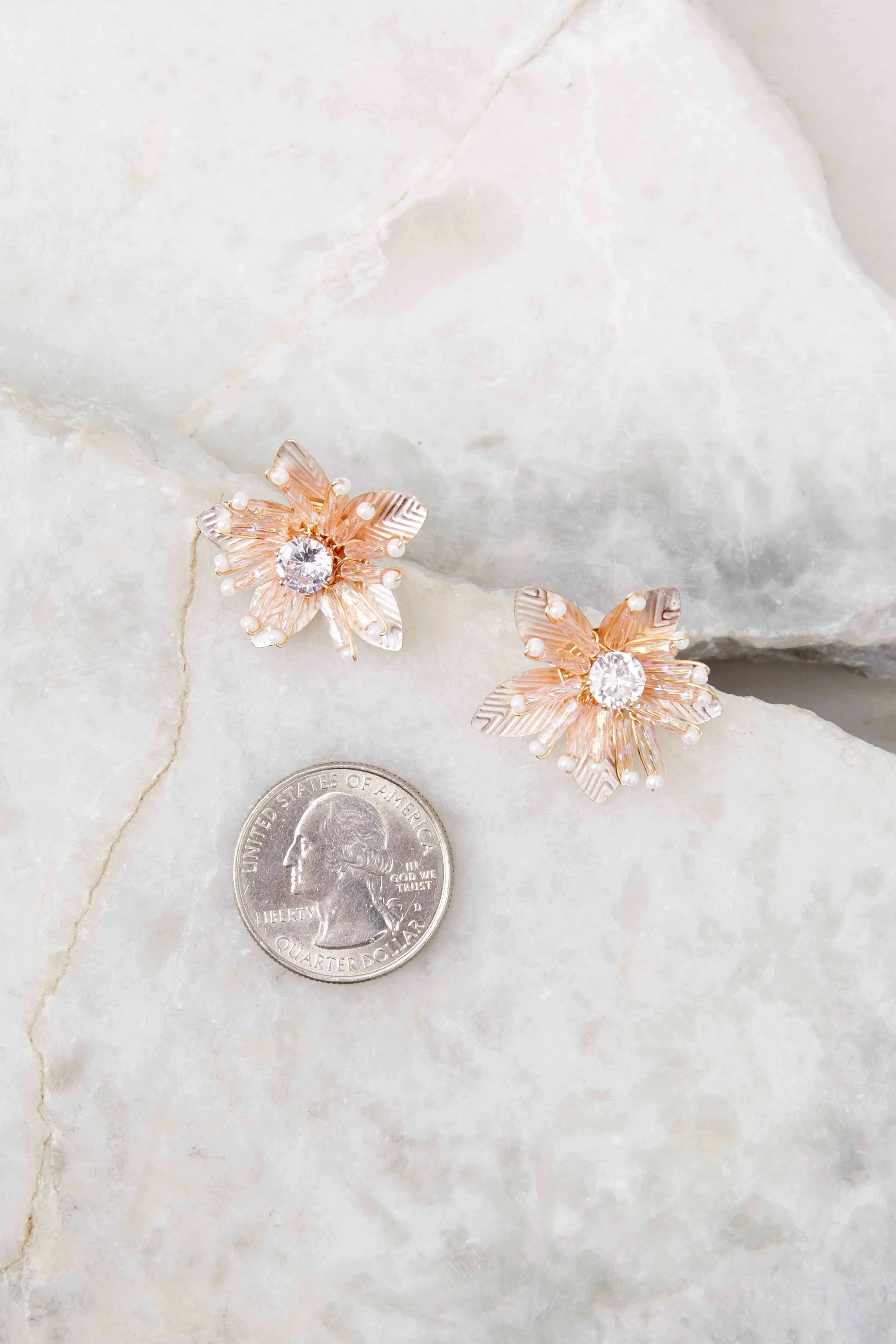 Shimmer Stud Rose Earring