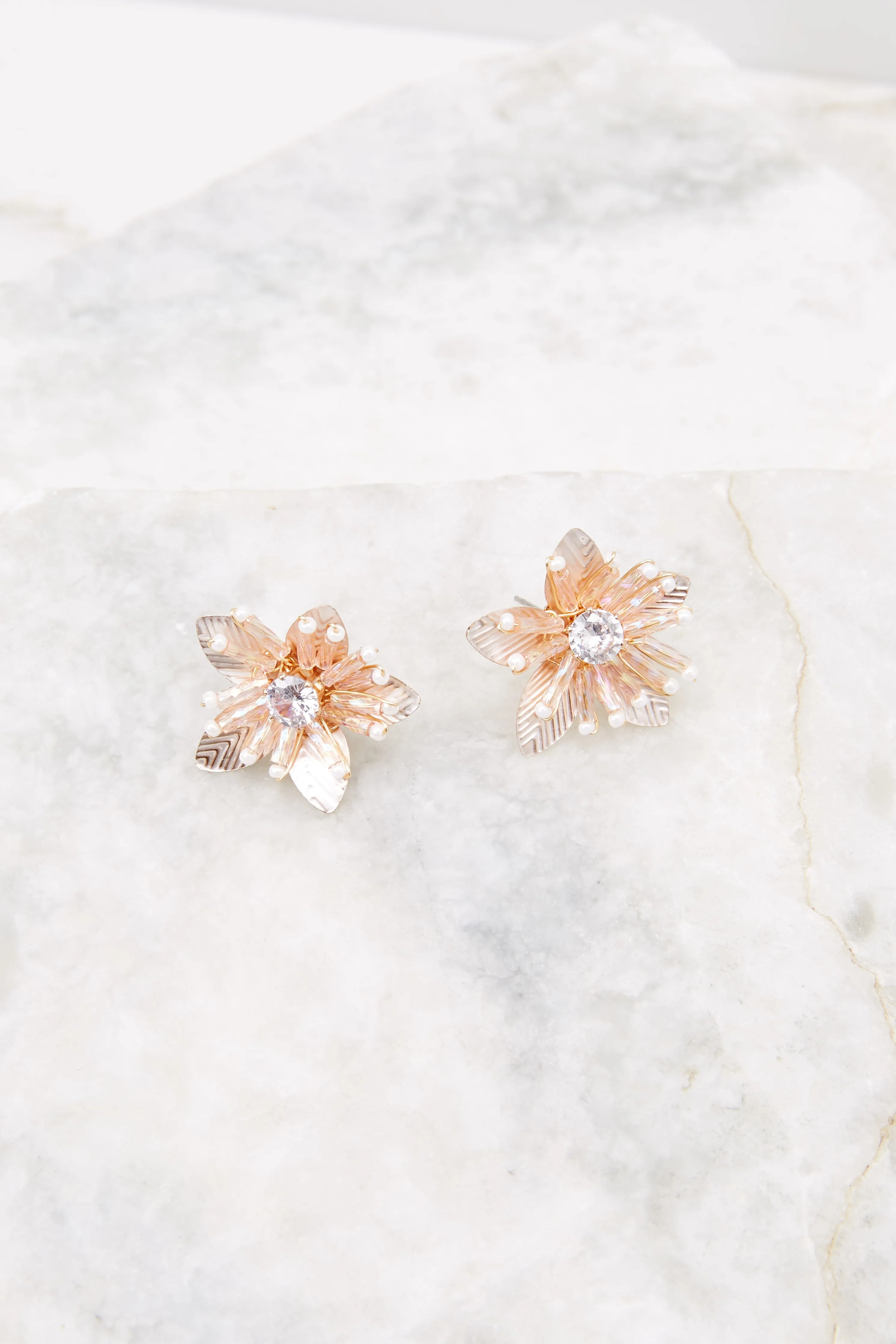 Shimmer Stud Rose Earring