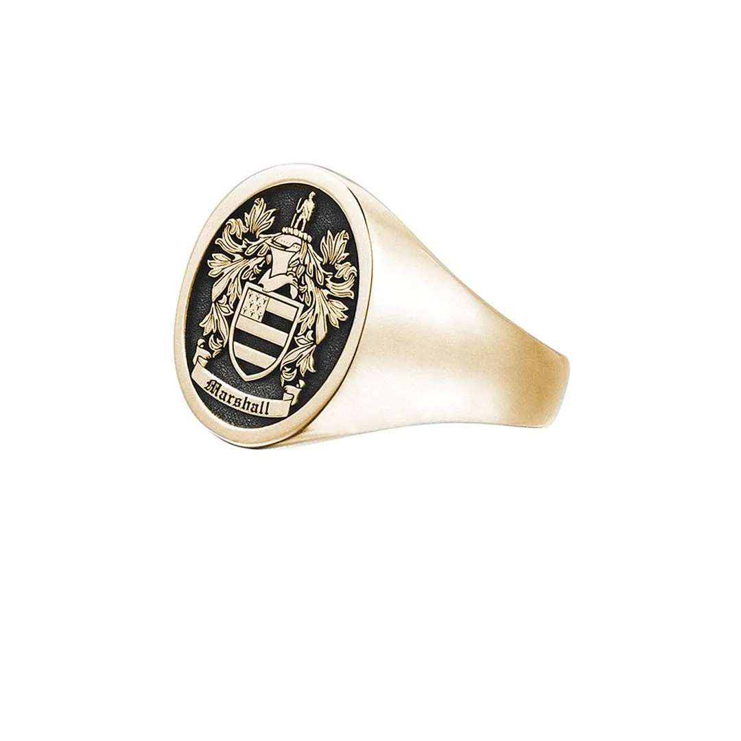 Signet Oval Ring Base For Family Crest - Solid Gold