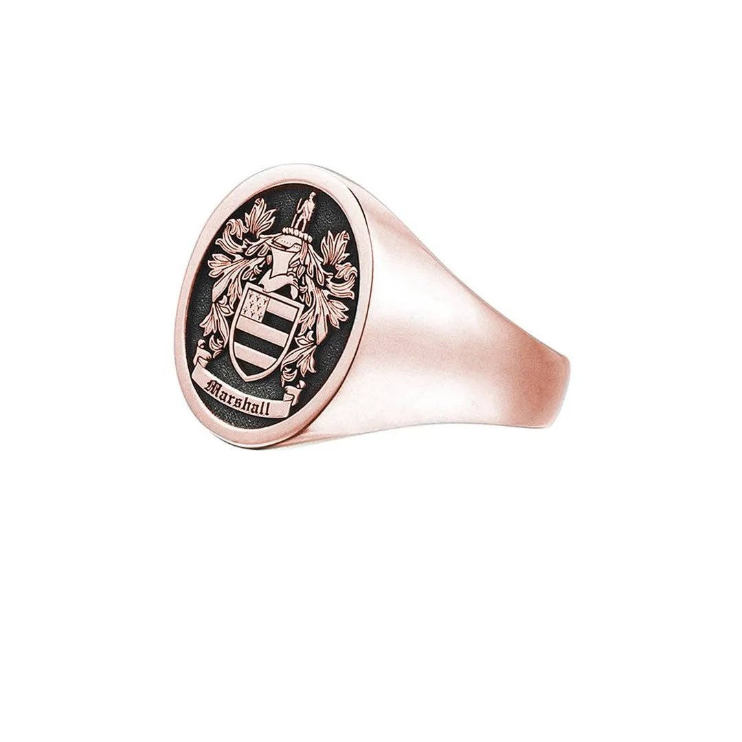 Signet Oval Ring Base For Family Crest - Solid Gold