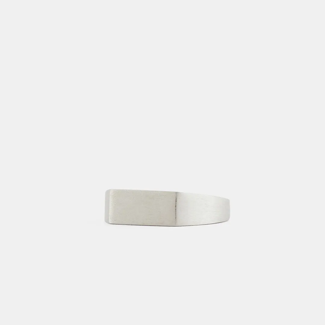 Silver Brushed Rectangle Ring