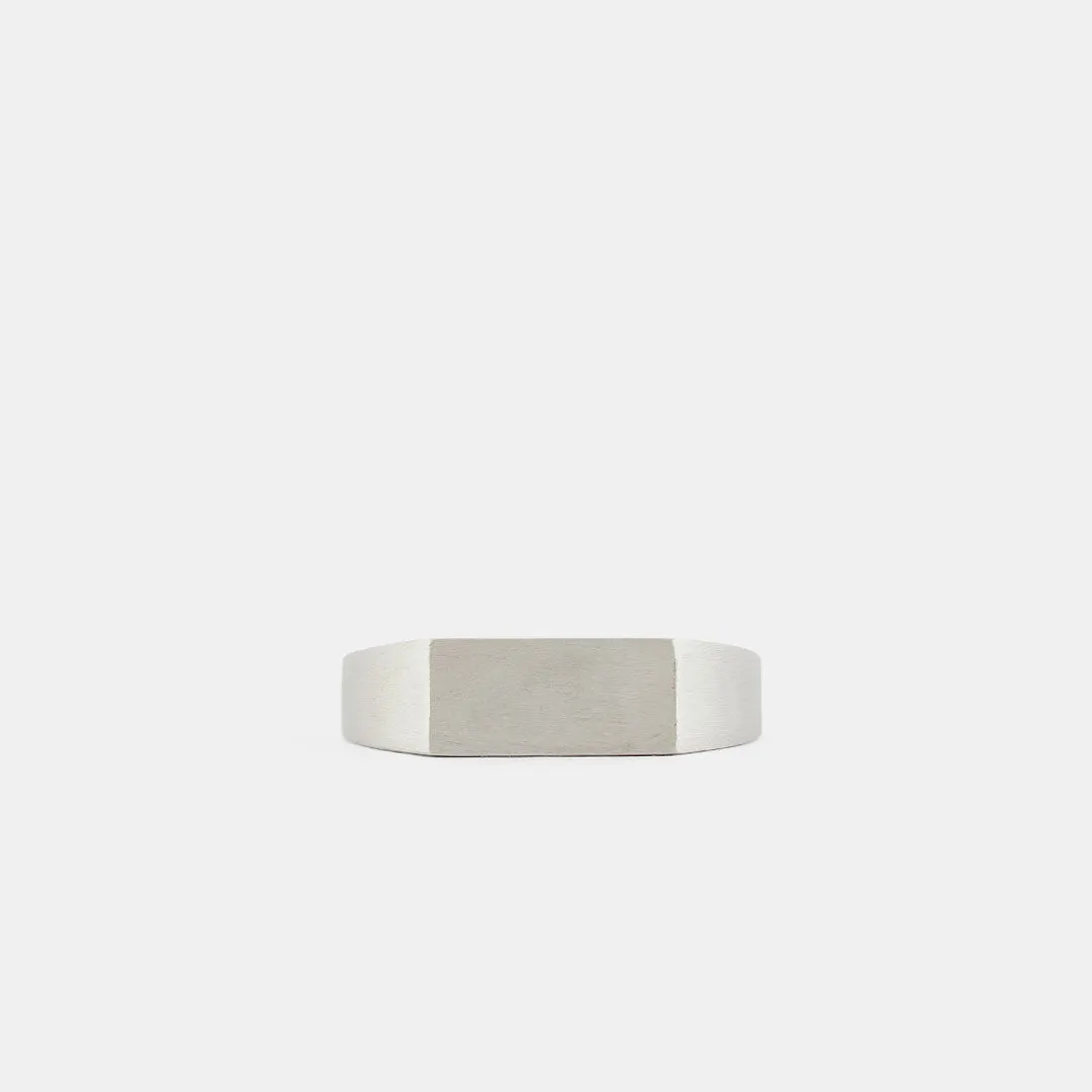 Silver Brushed Rectangle Ring