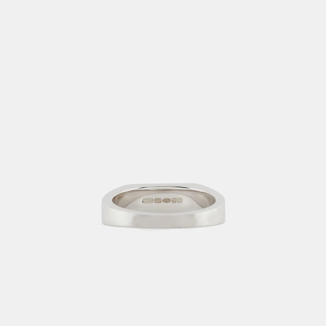 Silver Brushed Rectangle Ring