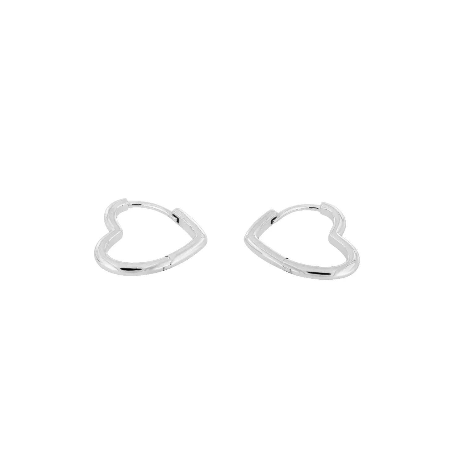 Silver Heart Hoop Earrings