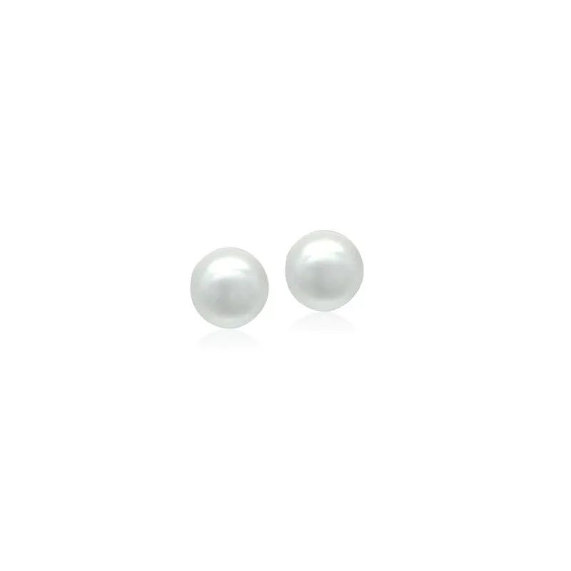 Simulated Pearl 8mm Button Earring