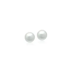 Simulated Pearl 8mm Button Earring