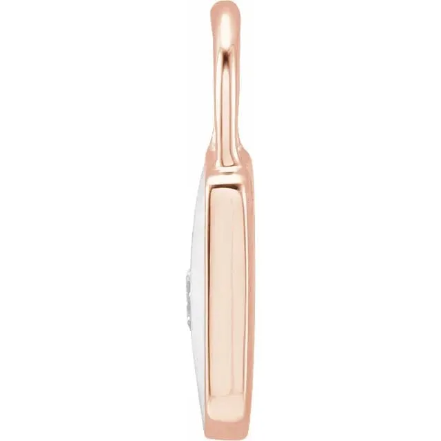 Sincerely, Springer's Rose Gold White Enamel and Diamond Locket Charm