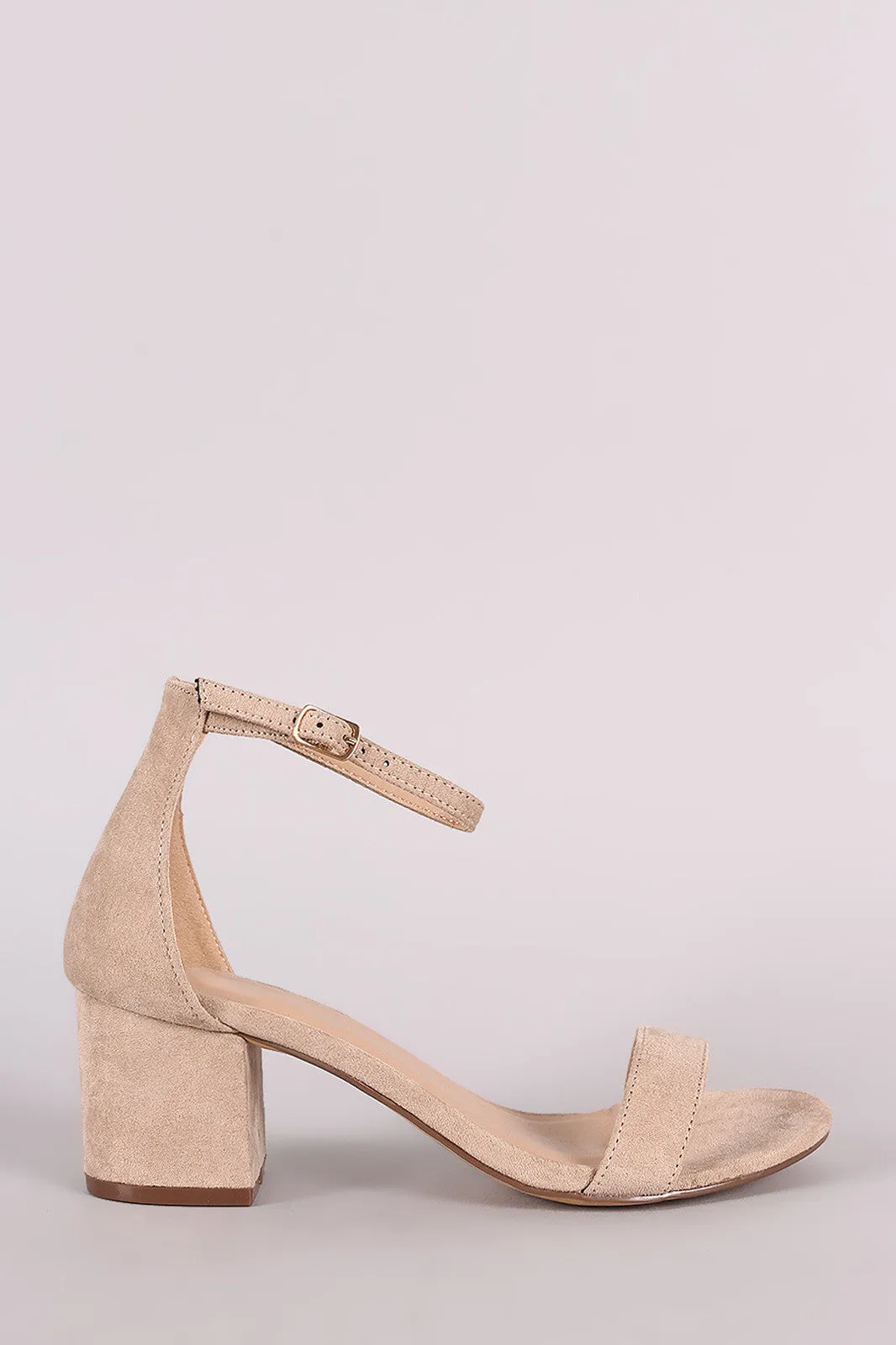 Single Band Open Toe Chunky Heel