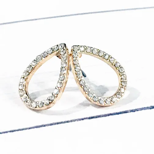 Sparkling Crystal Teardrop Stud Earrings (GOLD OR SILVER)