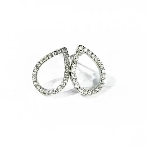 Sparkling Crystal Teardrop Stud Earrings (GOLD OR SILVER)