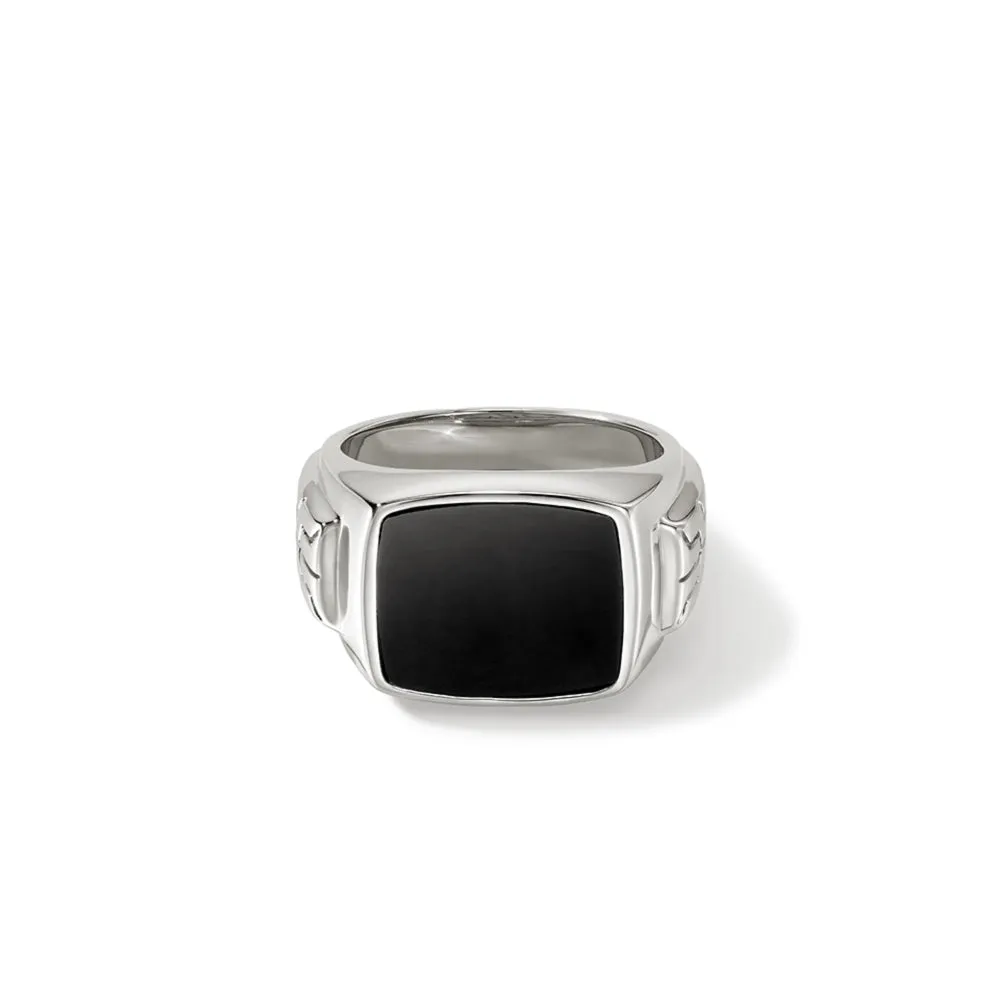 Sterling Silver Black Onyx Signet Ring