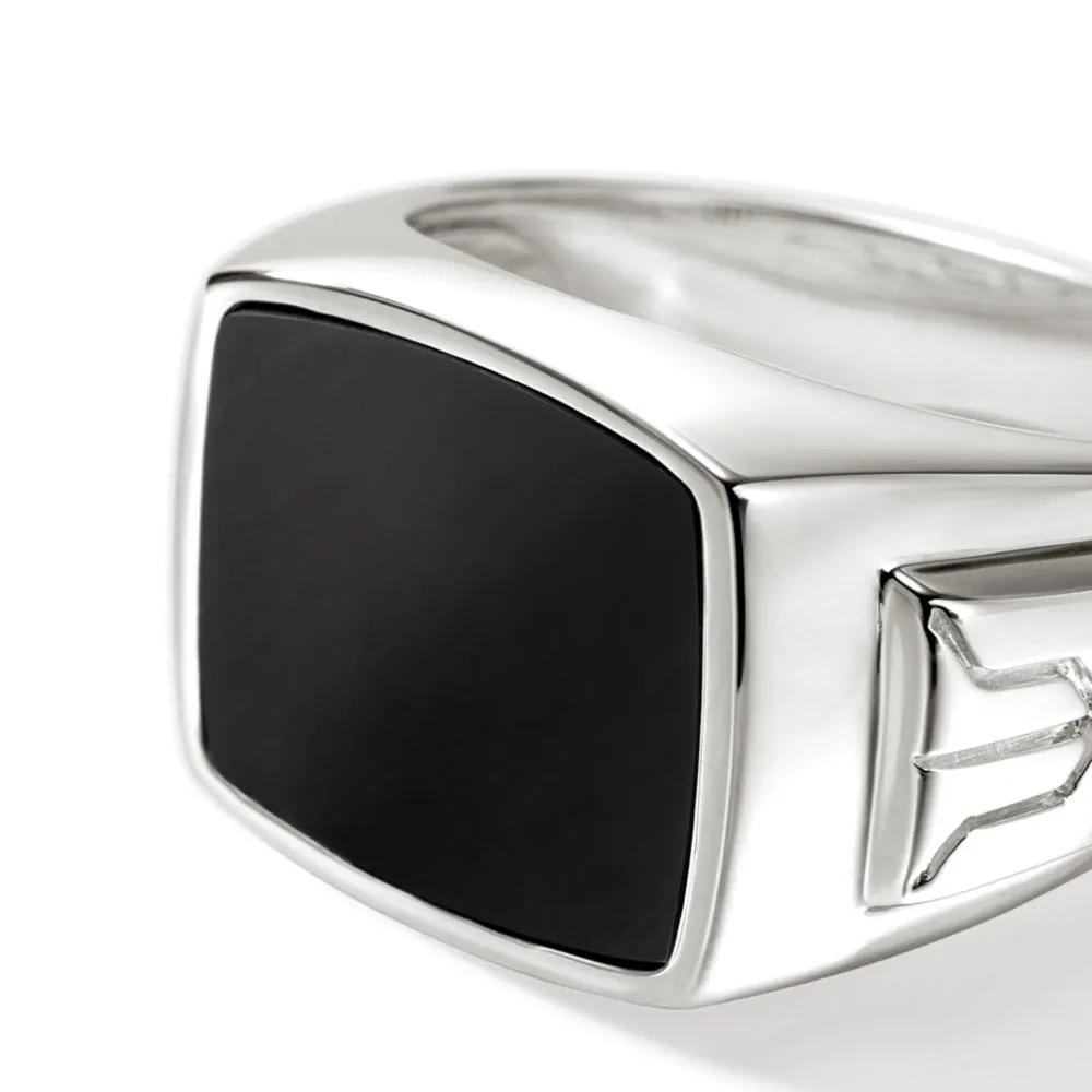 Sterling Silver Black Onyx Signet Ring