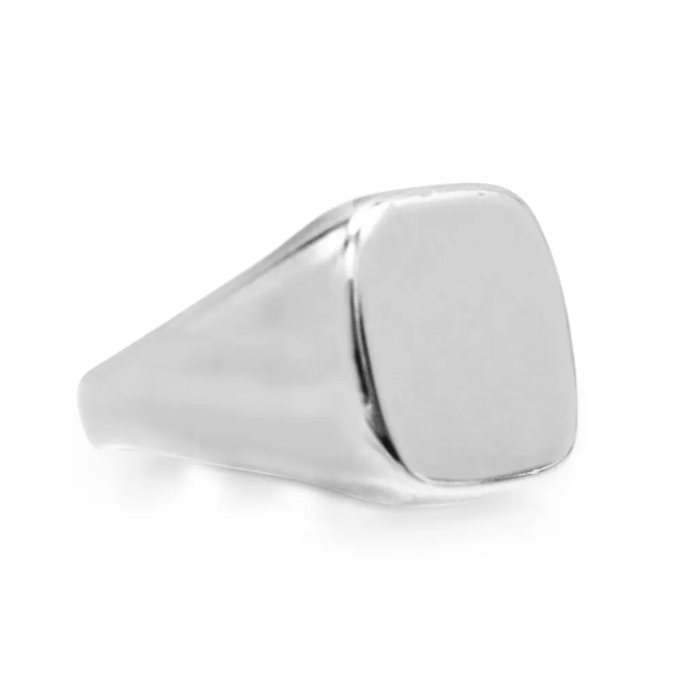 Sterling Silver Cushion Shape Signet Ring