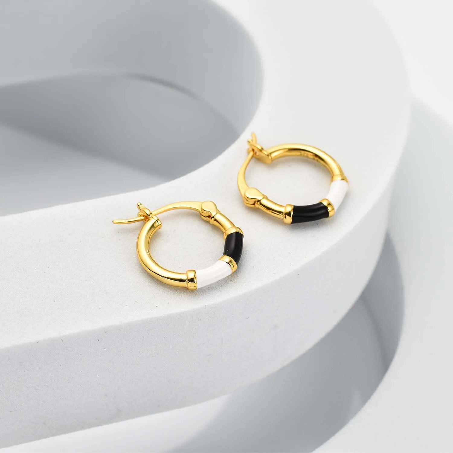 Taffy Enamel Bamboo Hoop Earrings