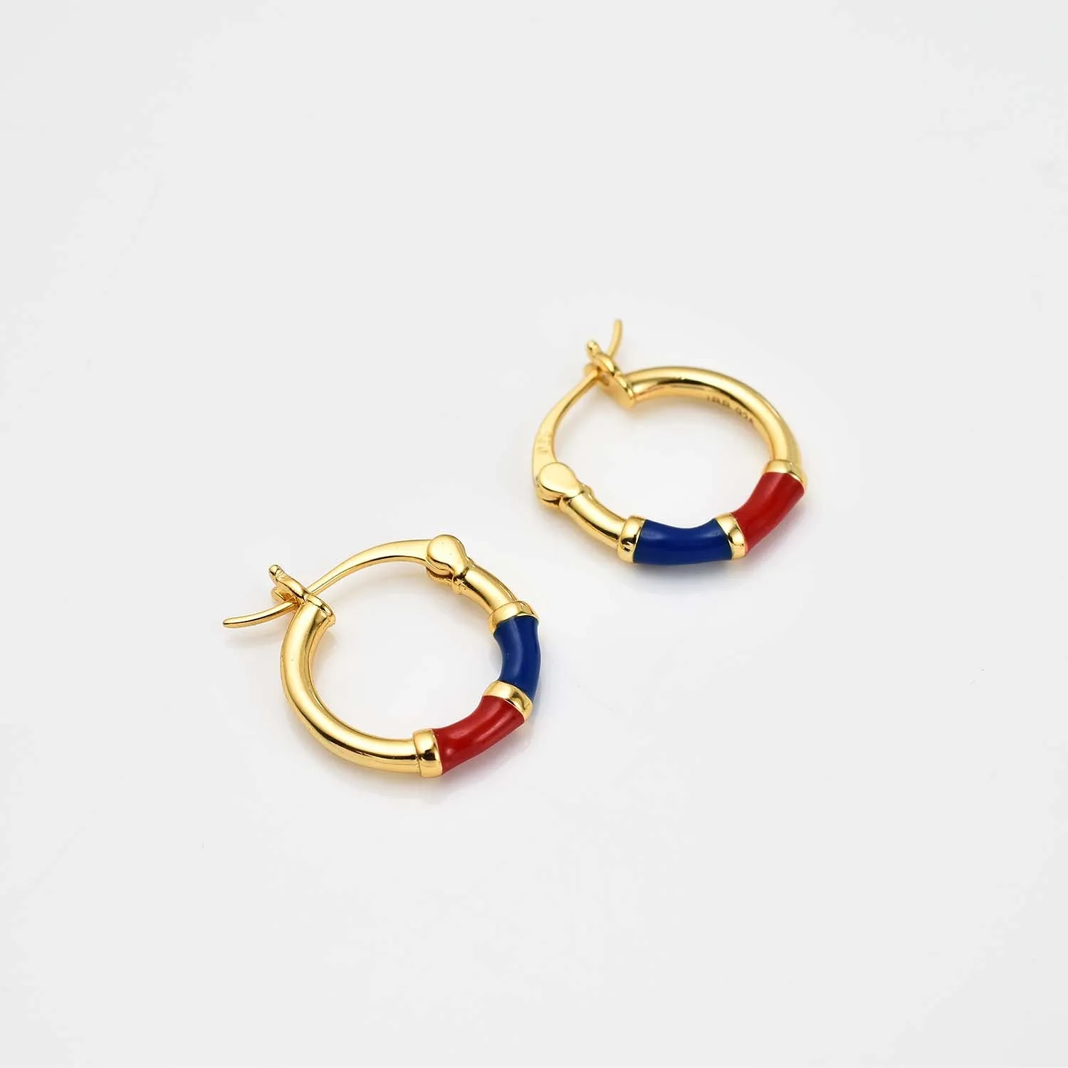 Taffy Enamel Bamboo Hoop Earrings