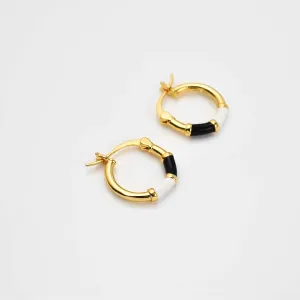 Taffy Enamel Bamboo Hoop Earrings