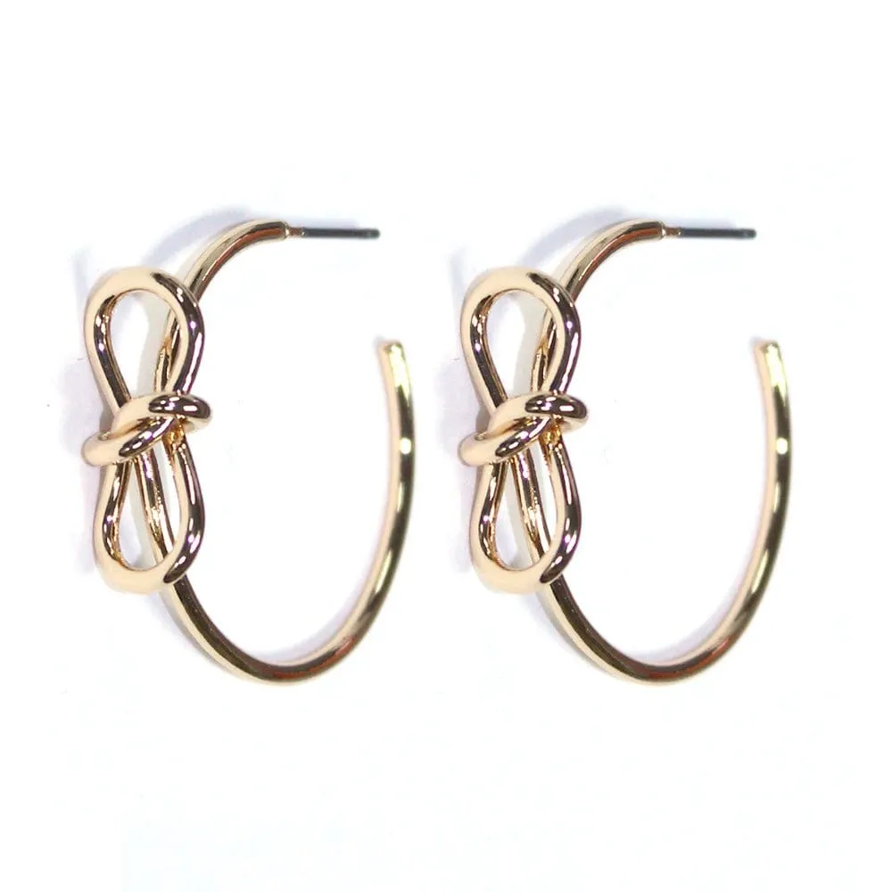 TE10678 Bow Hoop Earrings