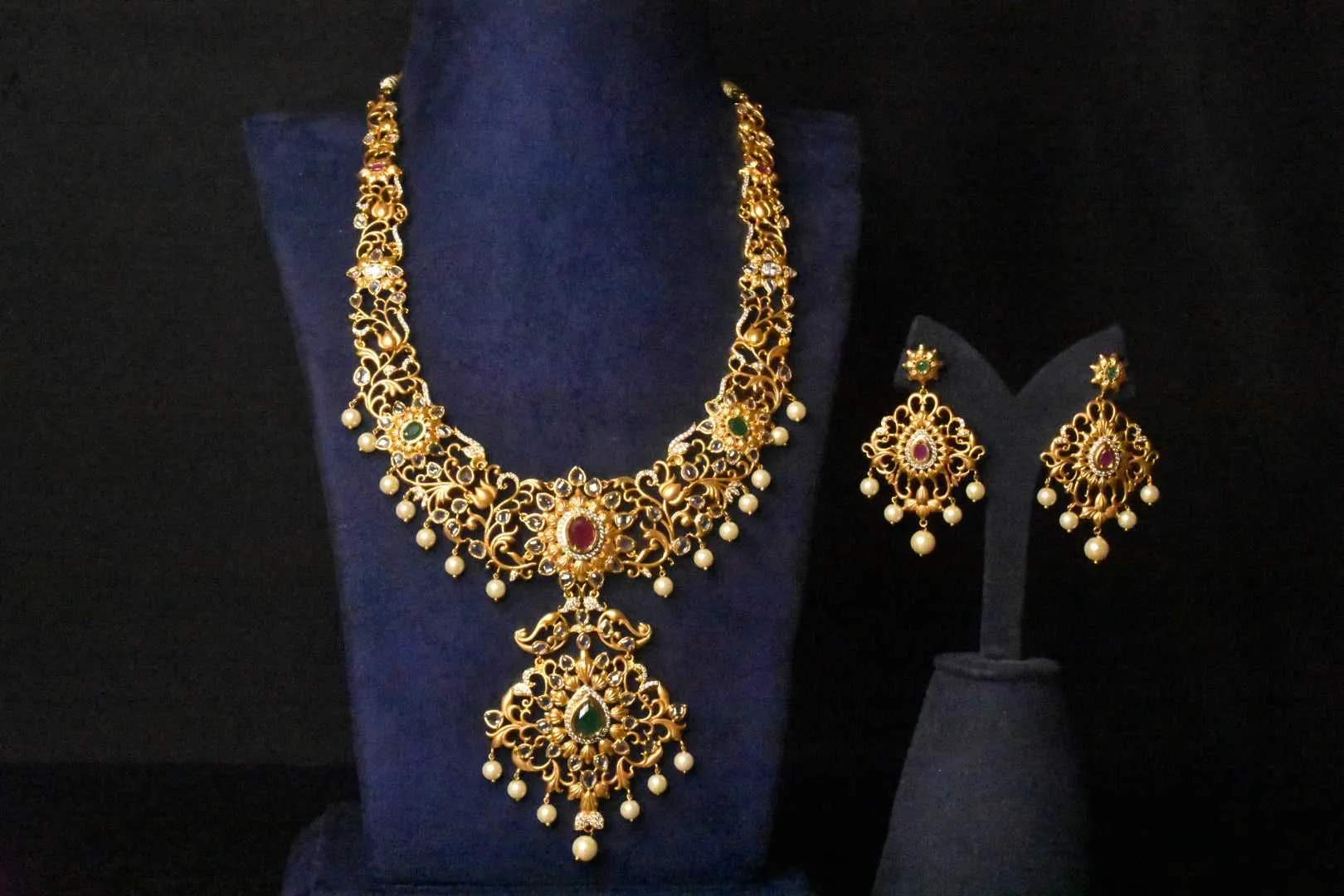 Traditional One Gram Gold Pachi Bridal Haar