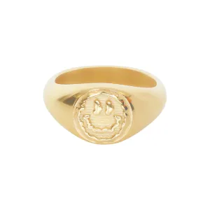 Trippy Signet Ring - Gold