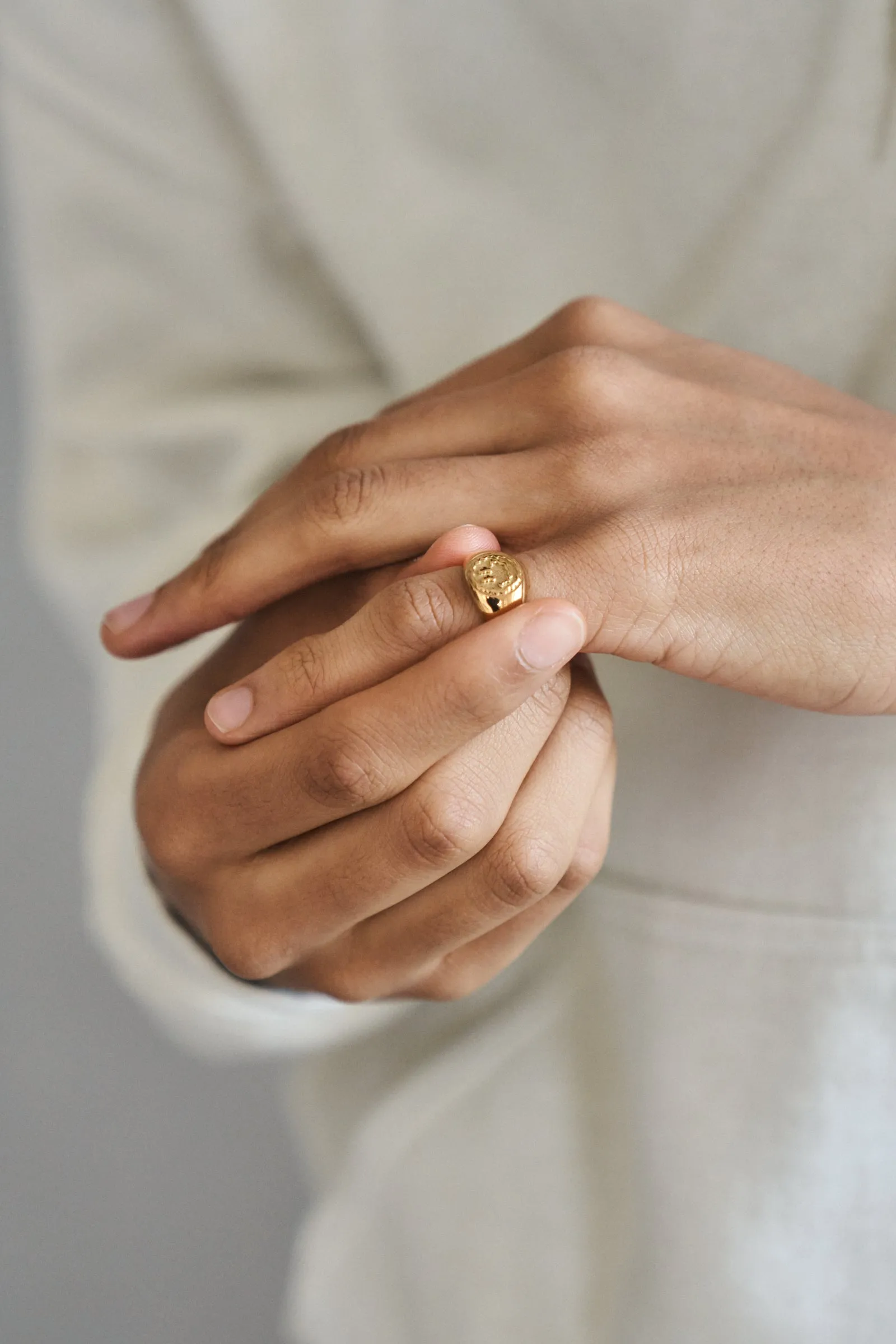 Trippy Signet Ring - Gold