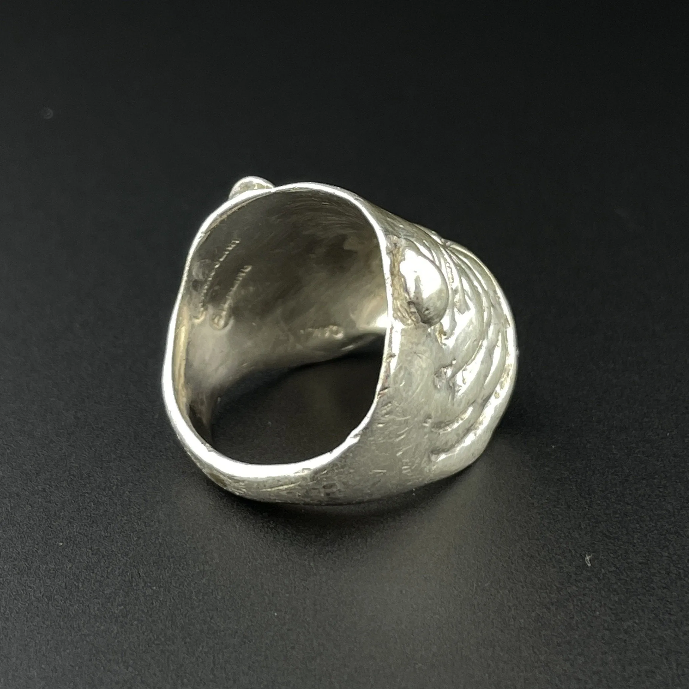 Vintage Heavy Signet Bulldog Ring, Sz 6.5