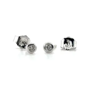 White Gold Bezel Set Diamond Studs