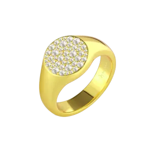 Women's Reverse Set Diamond Signet Ring