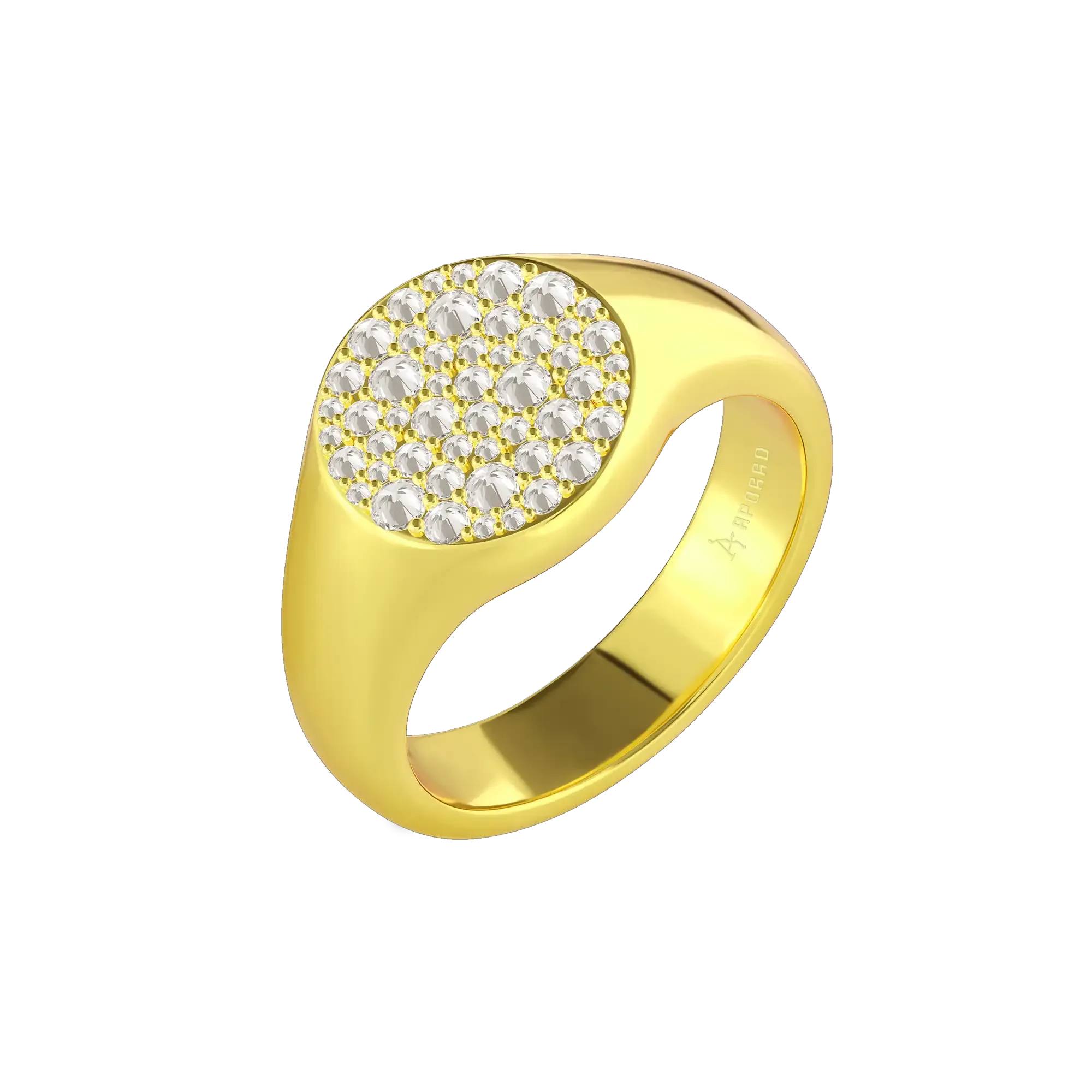 Women's Reverse Set Diamond Signet Ring